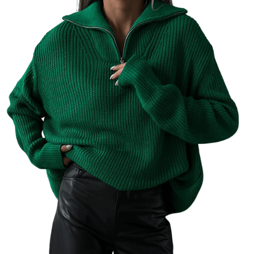 ThermoPants™ - Strickpullover mit Troyer-Kragen