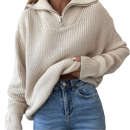 ThermoPants™ - Strickpullover mit Troyer-Kragen